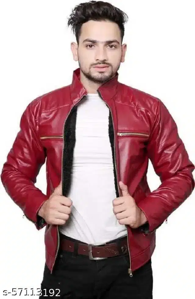 Full Sleeves Jacket for Men (Maroon, L)