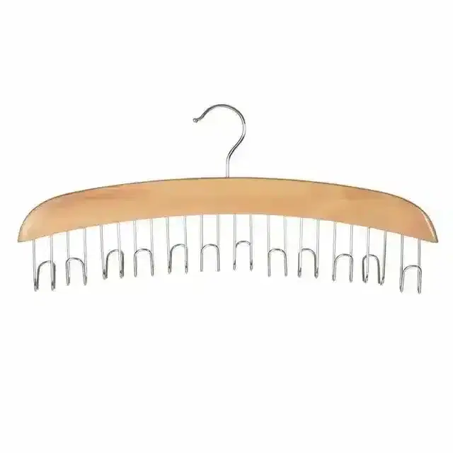K Kudos Multipurpose Wooden Belt Neck Tie Holder Rack Hanger With 12 Hooks Perfect Storage Holder Organizer