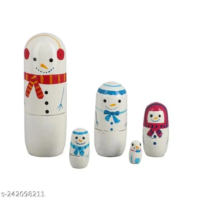 Wooden Decorative Showpiece, Multicolor, Pack of 5