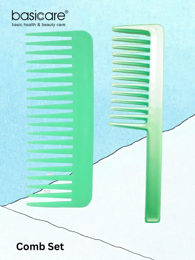 Basicare Wide Tooth Detangling Comb Pack of 2