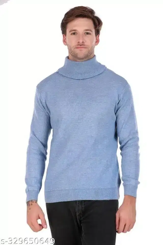 Acrylic Sweater for Men (Blue, M)