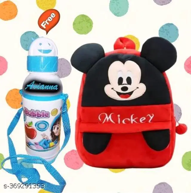 Nylon Backpack with Sipper for Kids, Multicolor, Set of 2
