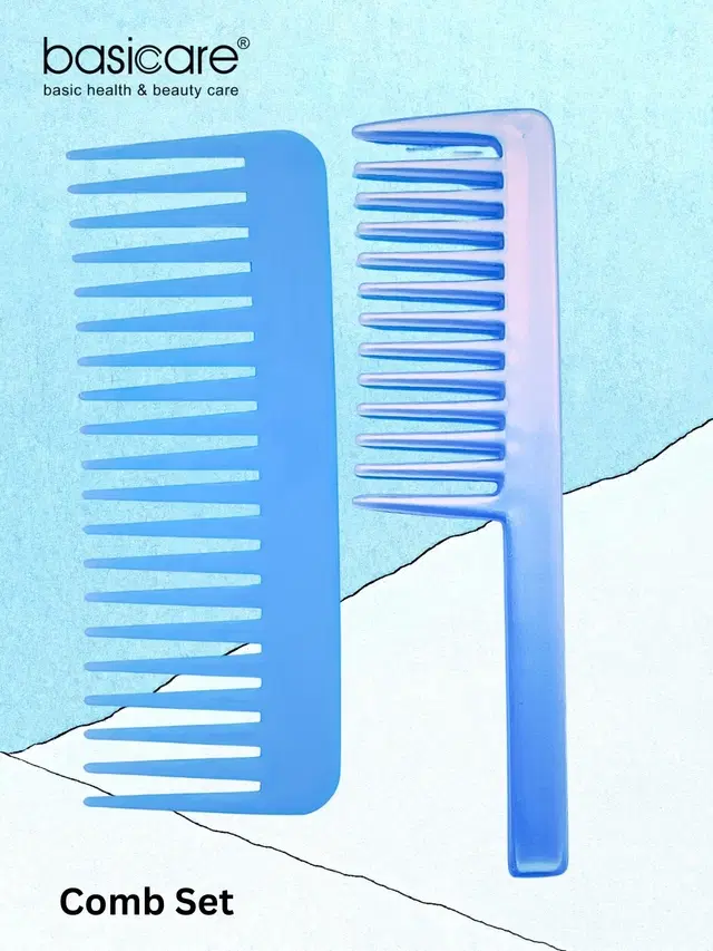 Basicare Wide Tooth Detangling Comb Pack of 2