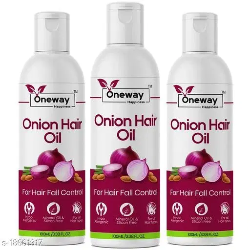 Oneway Happiness Herbal Onion Hair Oil, Pack of 3 (100 ml)