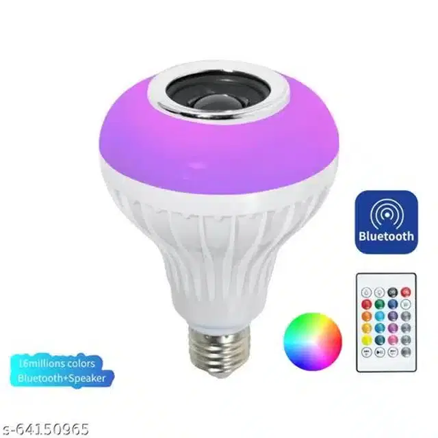 Remote Control Bluetooth Speaker cum LED Bulb, Multicolor
