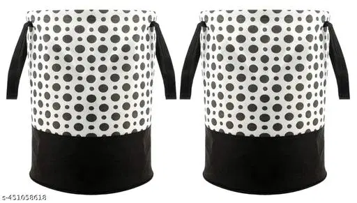 Non-woven Laundry Basket, White ,  (Pack Of 2)