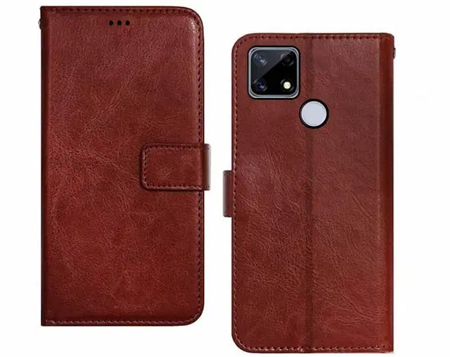 Flip Mobile Cover for Realme RMX2195/C15, Multicolor
