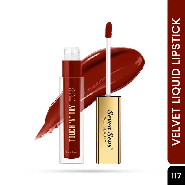 Seven Seas Liquid Lipstick for Women, Maroon Shade (4ml)