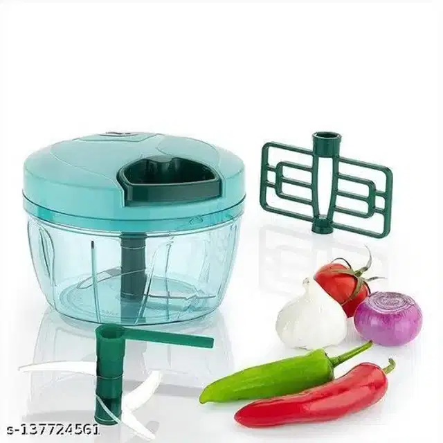 Manual Vegetable Chopper, Blue, 450 ml