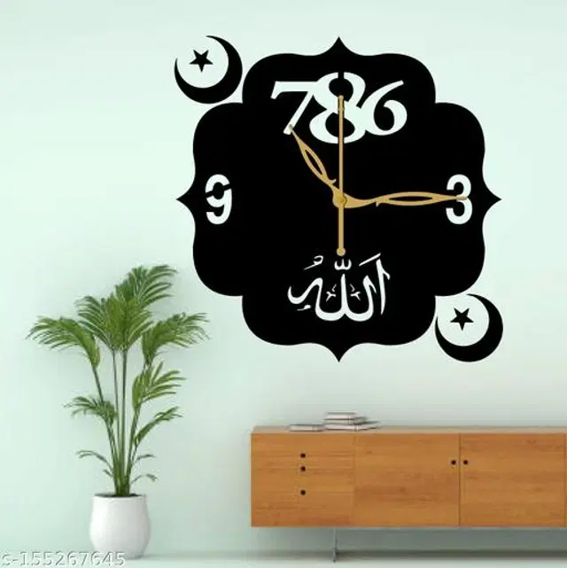Wooden Wall Clock for Home, Black