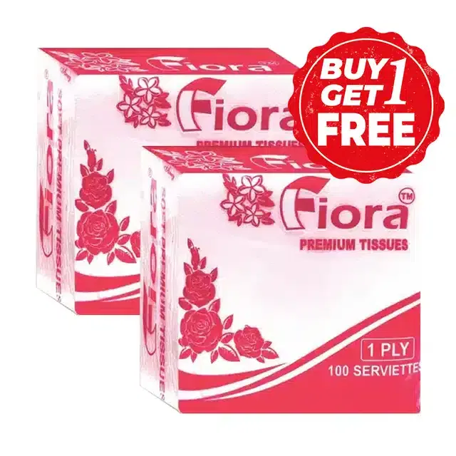Fiora Napkin 30X30; 1 Ply; 100 Pulls - Plain, Buy 1 Get 1 Free