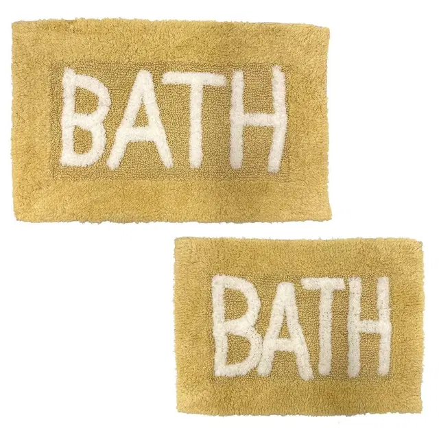 Cotton Printed Bath Mats, Pack of 2, Multicolor, 16X24 Inches