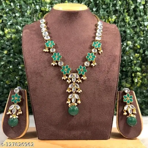 Premium Quality Kundan Jewellery Set for Women, Green