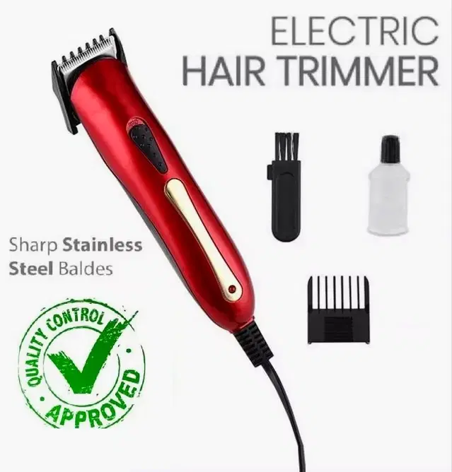 Rechargeable Hair Trimmer for Men, Red