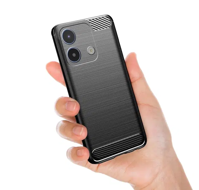 Rubber Mobile Back Cover for LAVA Storm Play 5G (Black)