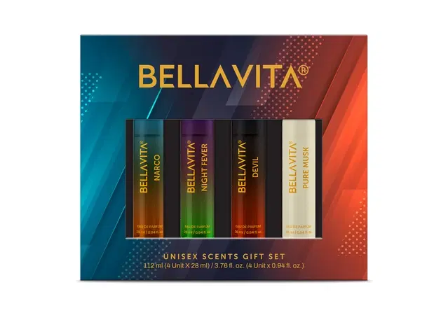 Bella Vita Luxury Long Lasting Unisex Perfume Gift Set 4X28 ml (Pack of 4)