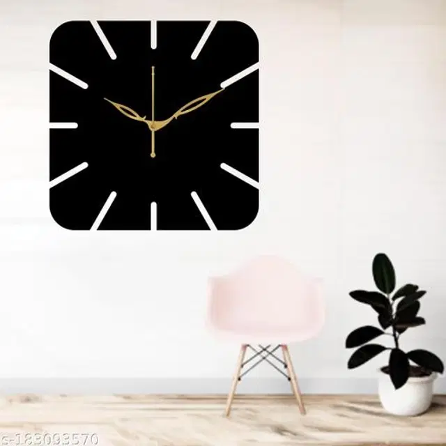 Wooden Wall Clock, Black