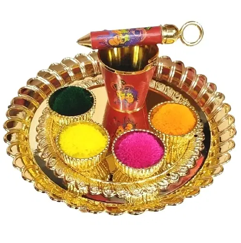 Radha Krishna Printed Bucket Pickari – For Laddu Gopal Ji Holi Celebration