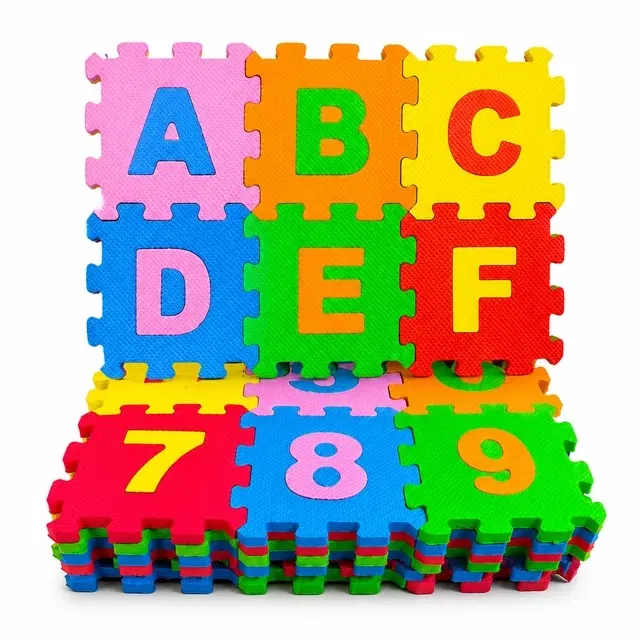 36-Piece Alphabet & Number EVA Foam Puzzle Mat for Kids [Multicolor]