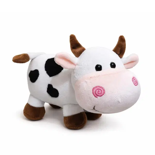 Kidology Cute Cow Plush Soft Toy, Cuddly Stuffed Animal, 13 Cm