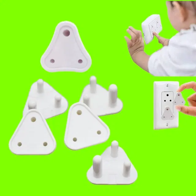 Child Safety Electric Socket Plug Guards, White, Pack of 6