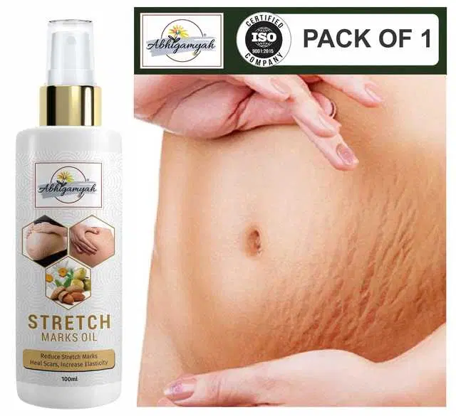 Abhigamyah Present Repair Stretch Marks Removal Natural Heal Pregnancy Breast, Hip, Legs, Mark Oil, 100 ml, Pack Of 1, A-1003