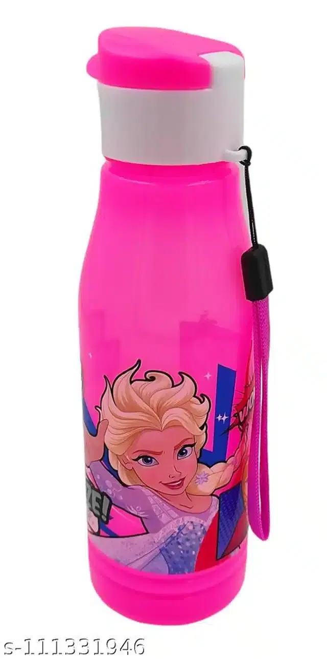 Plastic Water Bottle, Pink, 600 ml