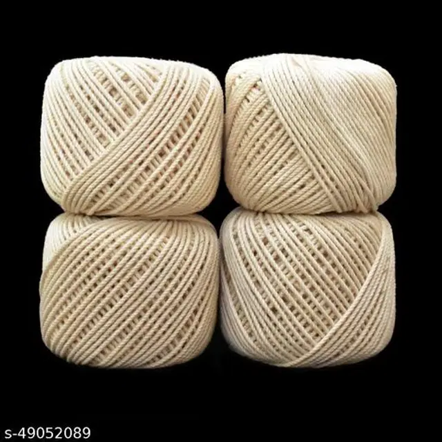 Cotton Piping Thread, White, Pack of 4