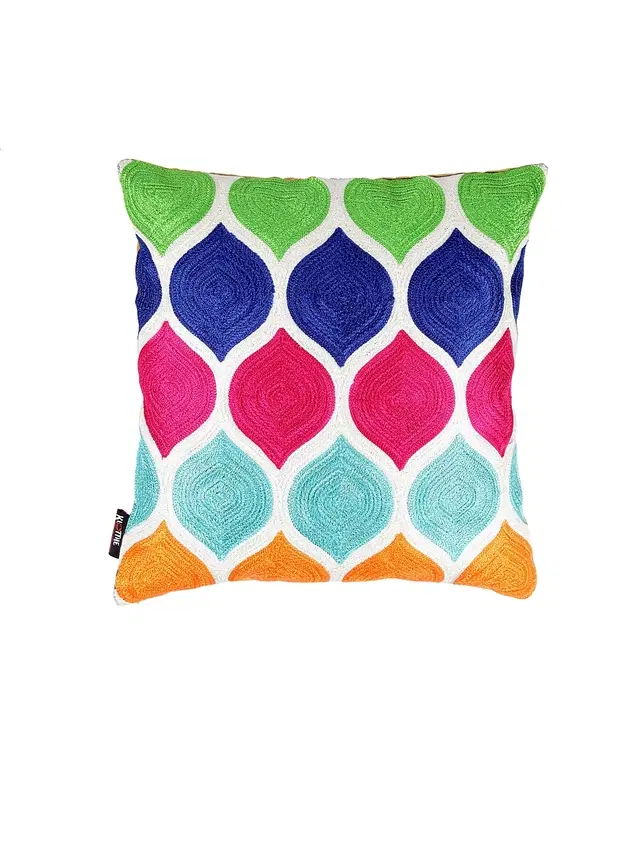 Cotton Cushion Cover, Multicolor, 16x16 inches