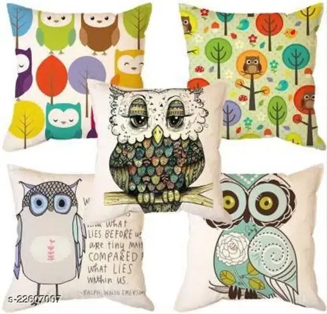 Cushion Cover for Home, Multicolor, 16x16 inches, Pack of 5