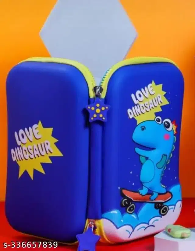 Dinosaur Theme Pencil Case, Blue