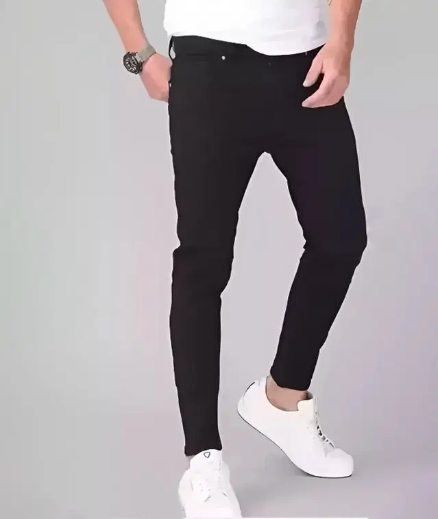 Denim Slim Fit Jeans for Men (Black, 36)