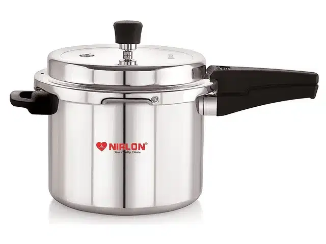 Aluminium Pressure Cooker with Lid, Silver, 5 L