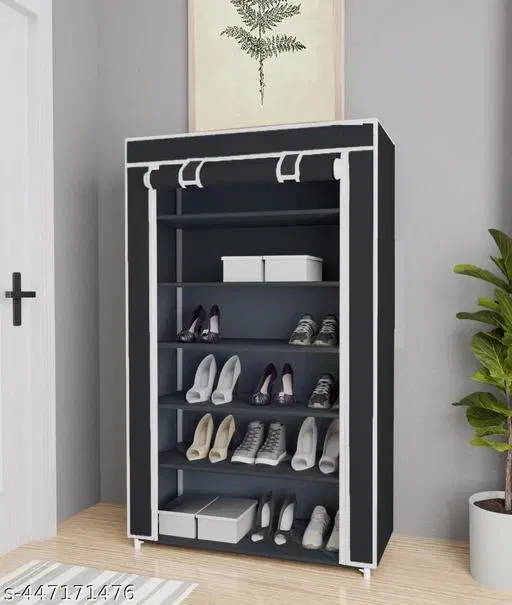 Metal 6 Layer Collapsible Multipurpose Rack, Black