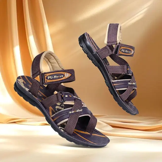 Synthetic Casual Sandals for Men (Brown, 6)