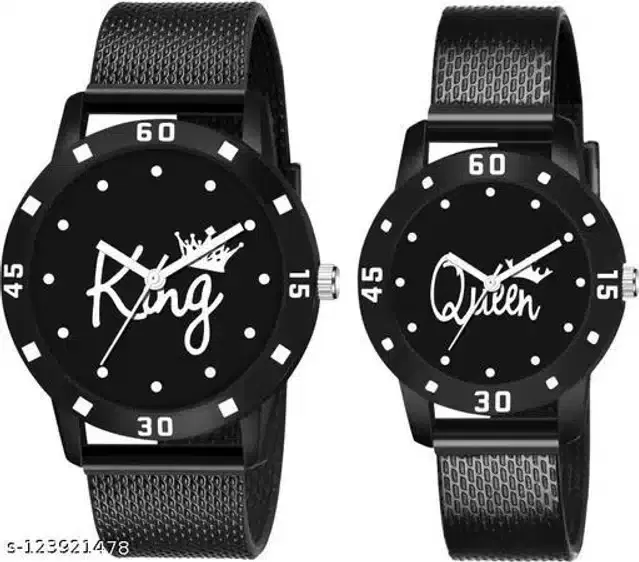 Couple Analog Watches, Set of 2 (Black)
