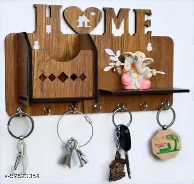 Wooden Key & Mobile Holder, Tan