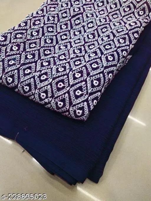 Chiffon Embellished Saree For Women, Blue