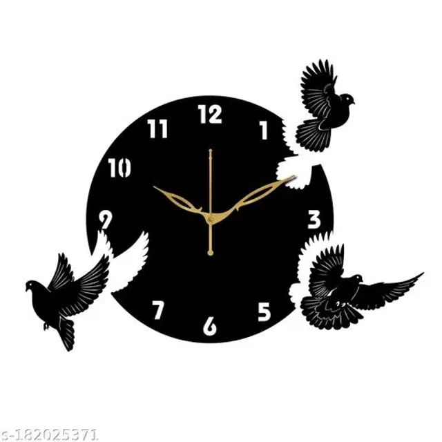 Wooden Wall Clock, Black
