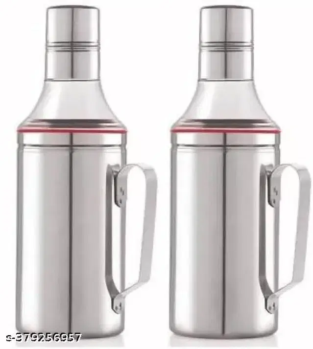 Stainless Steel Oil Dispenser, Multicolor, 1000 ml, Pack of 2