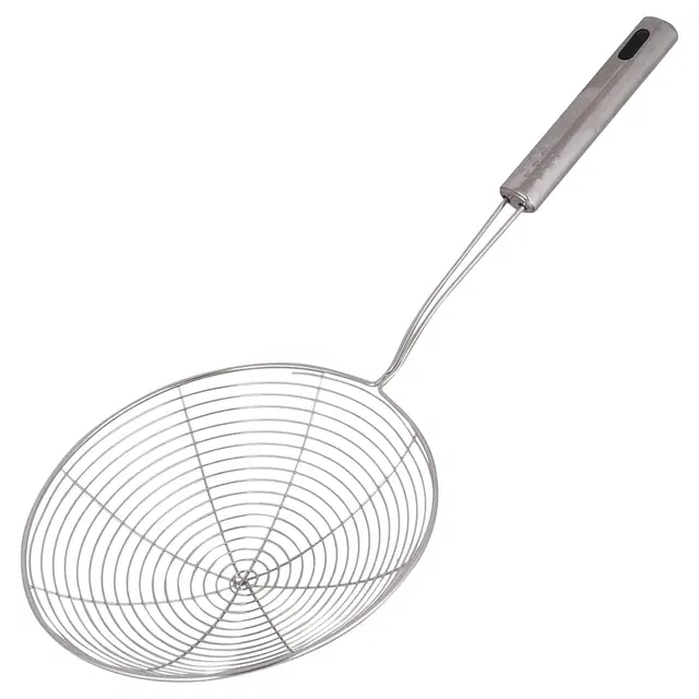 16cm Multiuses Stainless Steel Skimmer/Strainer/Jharni for Cooking and Frying (Silver)