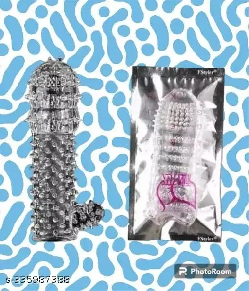 Crystal Dotted Reusable Condom for Men, Transparent, Pack of 1