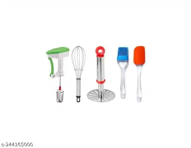 Stainless Steel Kitchen Tools Set, Multicolor, Set of 5