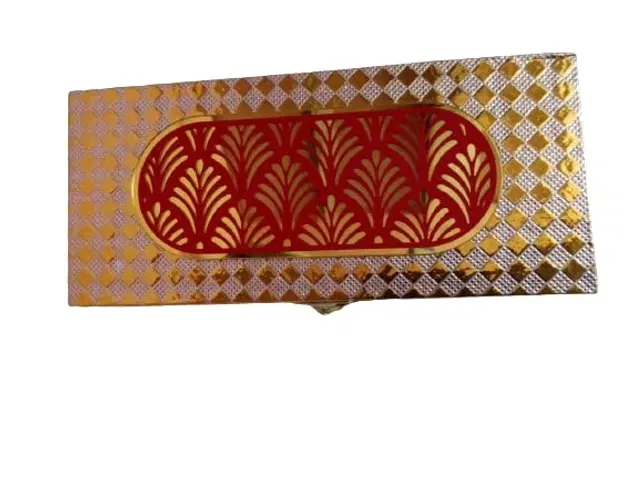 Posshe Laser Cut Design Traditional Envelope, Gold & Red