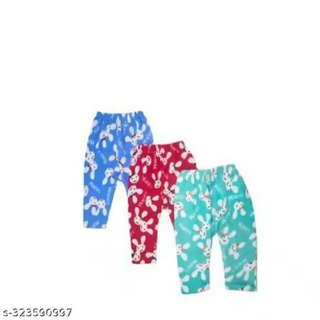 Woolen Pyjama for Kids, Pack of 3 (Multicolor, 0-3 Months)