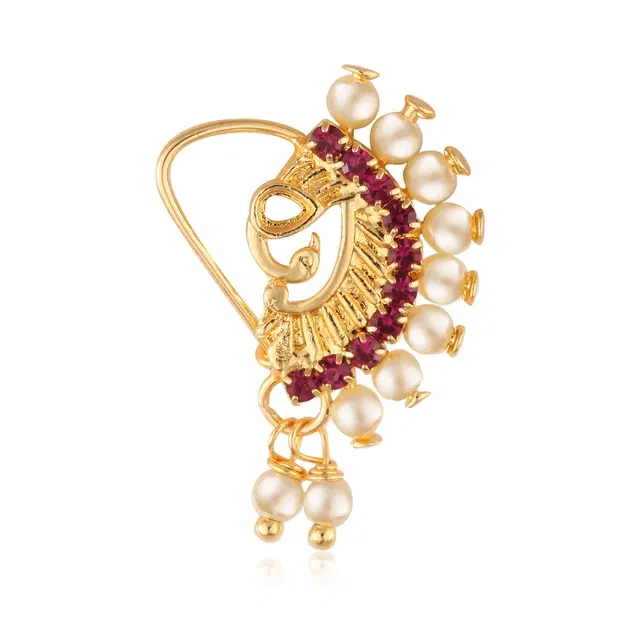 Designer Gold Plated Nosepin for Women (Gold)