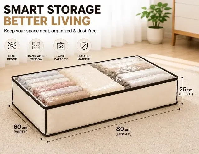 Storage Finishing Bag Beige 80*60*25Cm