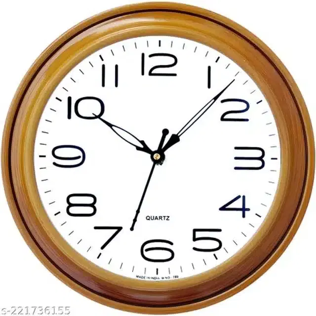 Plastic Analog Wall Clock, Copper & White