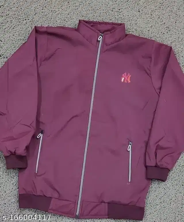 Polyester Jacket for Men (Maroon, L)
