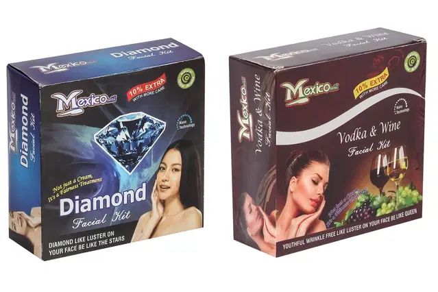 Maxico Herbs Diamond with Vodka & Wine Facial Kits, Pack of 2